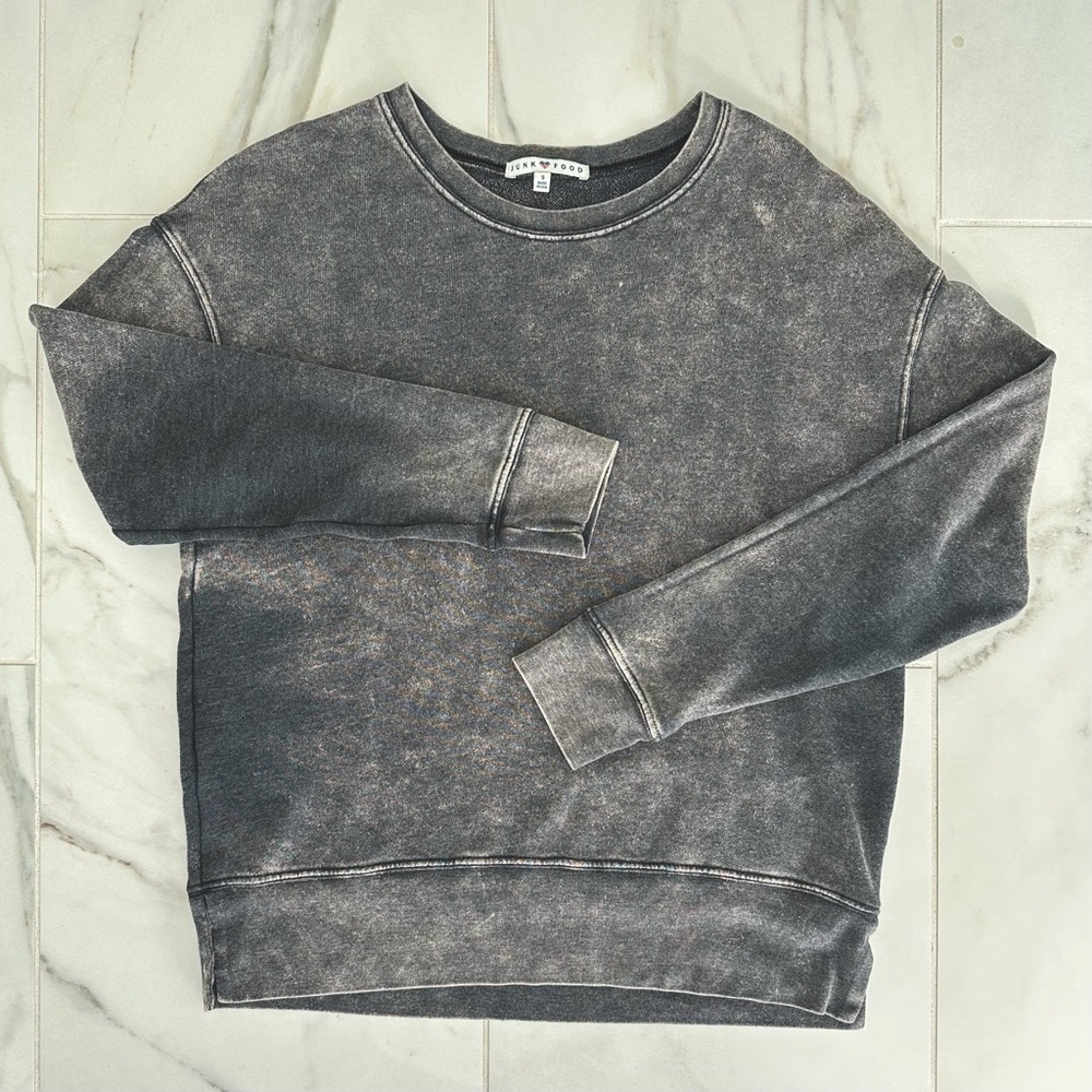 NWOT Junk Food Distressed, Long Sleeve, Crew Neck - Size S